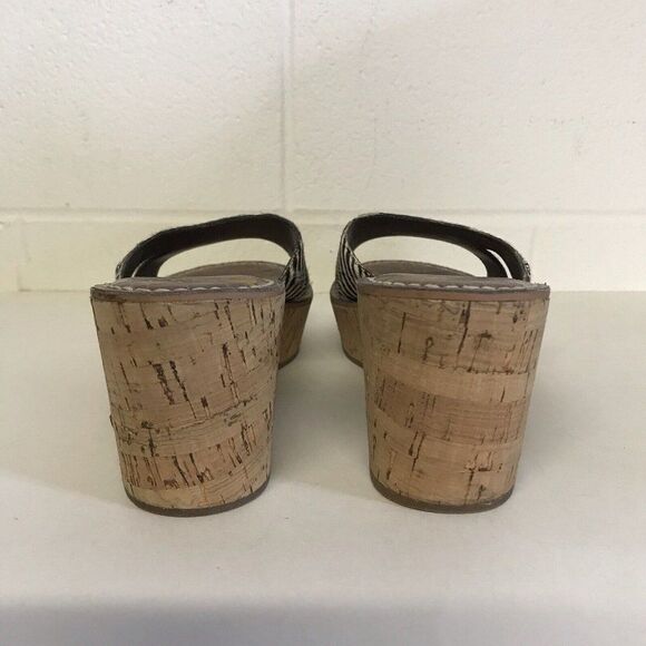 Sam Edelman Reid Zebra Print Cork Wedge Leather Slides Sandals Size 11M - Picture 7 of 12